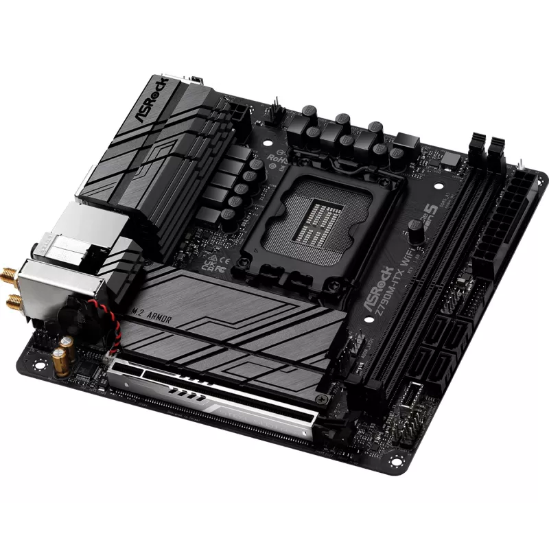 Płyta główna ASRock Z790M-ITX WiFi — Intel Z790, LGA 1700, mini ITX, DDR5, 2x DIMM, 64GB, 2.5Gb LAN, Wi‑Fi 6E