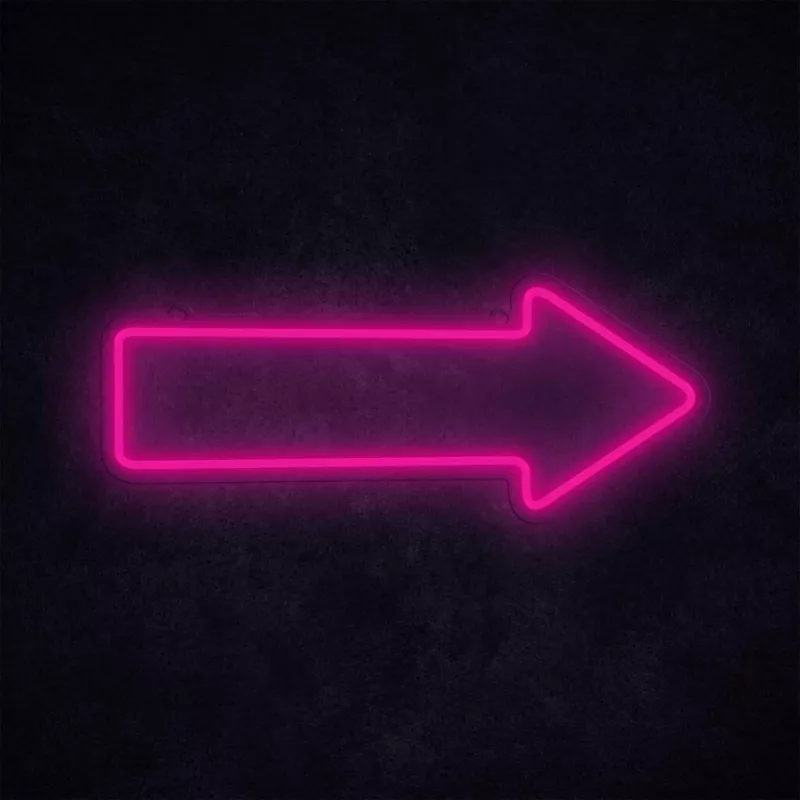 Lampa ścienna w kształcie neonowej strzałki MANTA SNL107PK – różowa dekoracyjna lampa neonowa LED