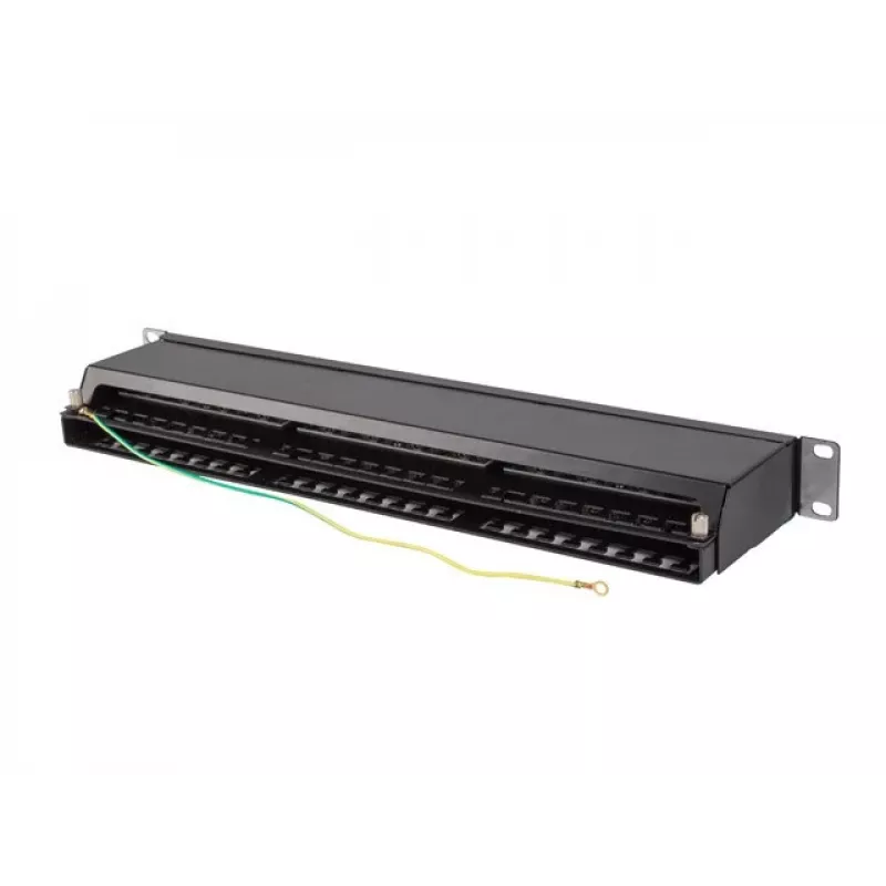 PATCH PANEL 48 PORT 1U 19 CAT6A FTP EKRANOWANY CZARNY LANBERG