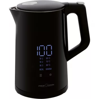 Czajnik elektryczny ProfiCook PCWKS1243 — 1,7 L, 2200 W, regulacja temperatury 50–100°C, czarny