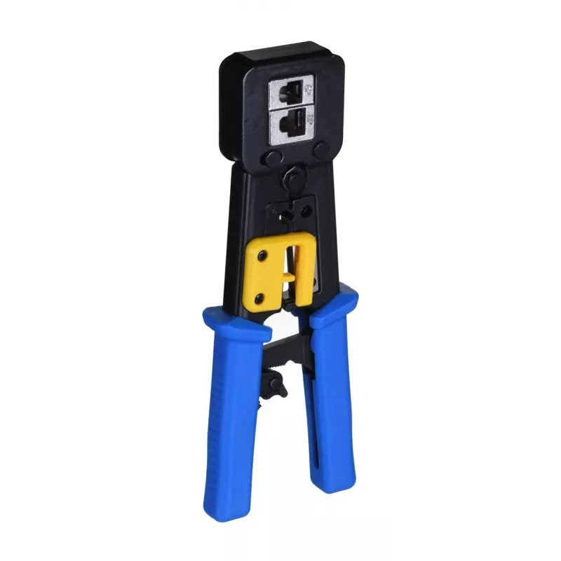Zaciskarka Alantec NI040 do złączy RJ-45, konstrukcja stalowa, uchwyty plastikowe, czarno-niebieska