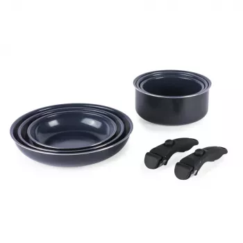 Zestaw garnków Russell Hobbs RH03321EU7 — 8-częściowy, z powłoką zapobiegającą przywieraniu, można myć w zmywarce