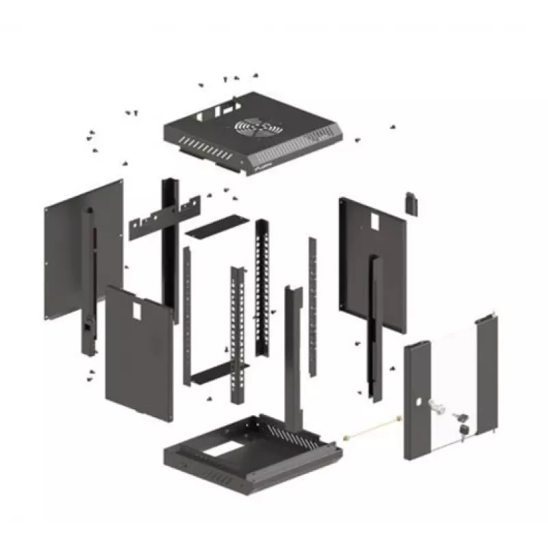 Szafa rack Lanberg WF11-3309-10B 9U Szafa ścienna Czarny