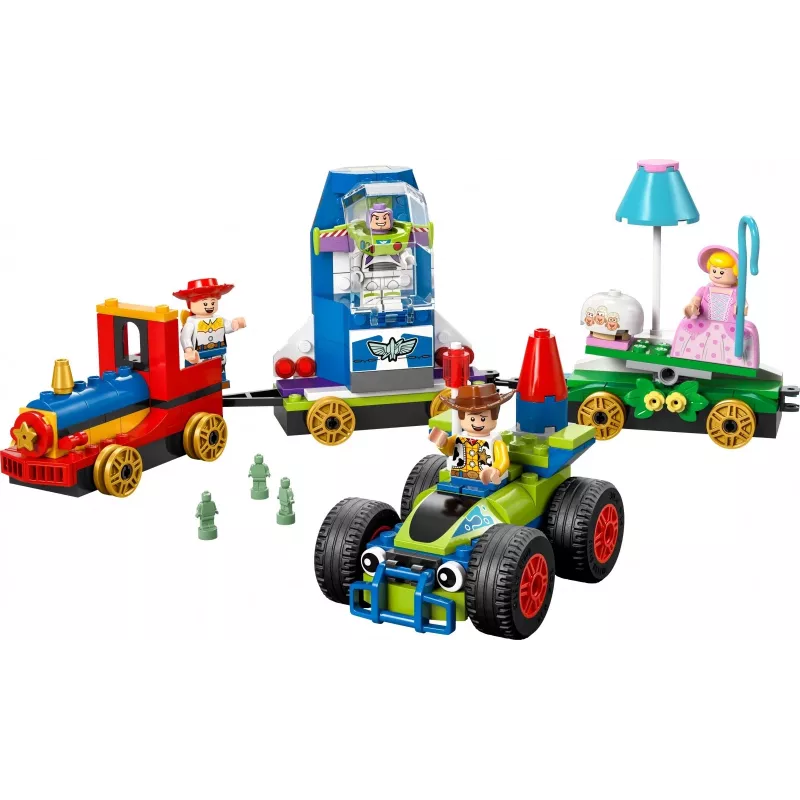 LEGO Disney Toy Story Pociąg świąteczny i samochód RC zestaw 43264 — 206 elementów, 4 minifigurki, wiek 4+