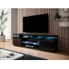 Szafka RTV cama meble EVA 180x40x56 cm, czarny połysk, blat MDF, czarna rama