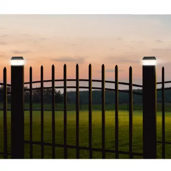 Lampa solarna LED ogrodowa GB128 na słupek, czarna - zielony niebieski