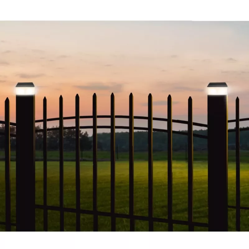 Lampa solarna LED ogrodowa GB128 na słupek, czarna - zielony niebieski