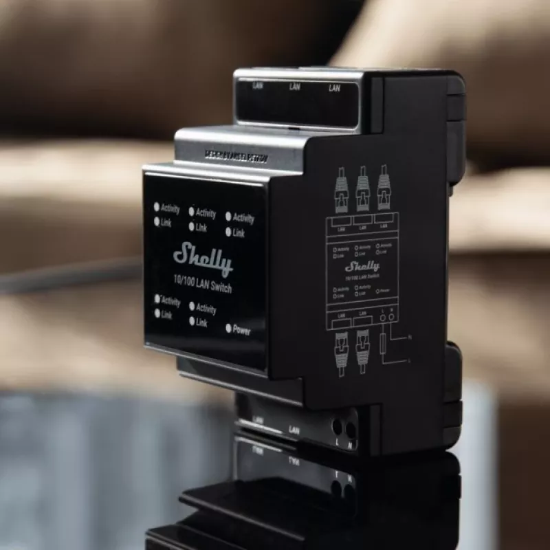 Inteligentny przełącznik Shelly LAN Switch Czarny AC 110-240V 1W