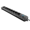 Listwa przeciwprzepięciowa Qoltec 50113 Czarny 8 gniazd AC 230 V 1,8 m