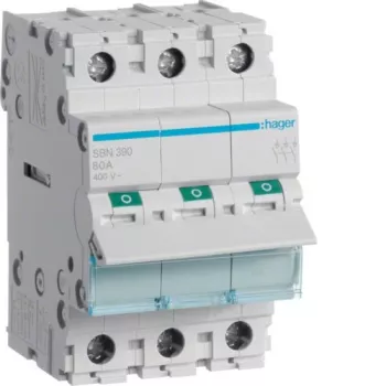 Wyłącznik nadmiarowoprądowy Hager SBN390 3 moduły 100A 440V