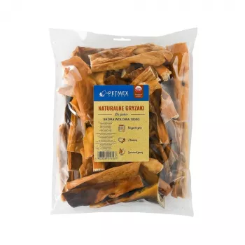Gryzaki dentystyczne dla psa PETMEX Cowhide 15 cm, smak wołowy, stomatologiczne, opakowanie 1 kg