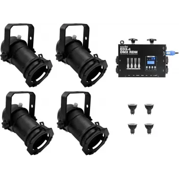 Zestaw spotów PAR-16 EUROLITE dim2warm EDX-4 DMX RDM LED dimmerpack (model 20000694)