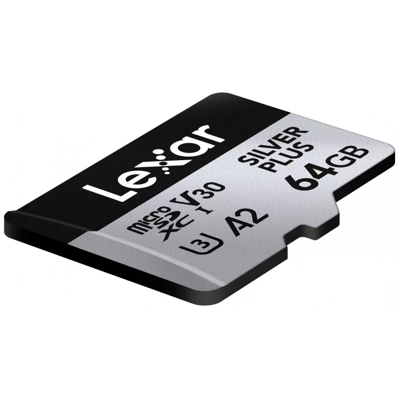 Karta MicroSD Lexar 64 GB UHS-I Klasa 3 srebrny PLUS