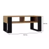 Topeshop MODERN 2P ART CZ stolik kawowy / boczny / narożny Stolik kawowy kształt prostokątny 2 noga/nogi