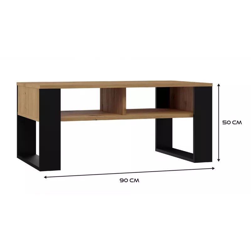 Topeshop MODERN 2P ART CZ stolik kawowy / boczny / narożny Stolik kawowy kształt prostokątny 2 noga/nogi