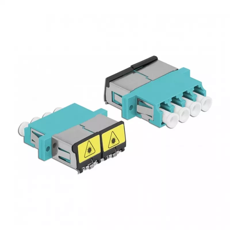 Łącznik światłowodowy DeLOCK 86905 LC Quad żeński do LC Quad żeński wielomodowy aqua