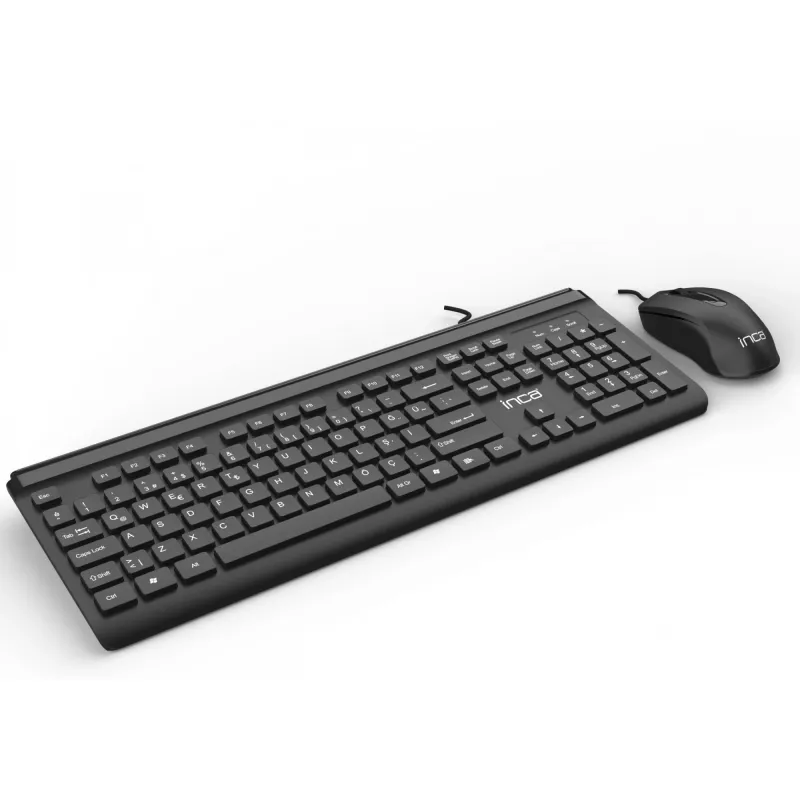 Inca IMK-377 Klawiatura z myszą Biurowa USB Turecka Czarna