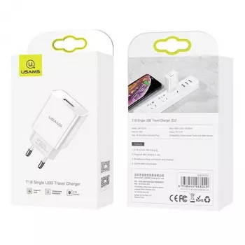 Ładowarka usams T18 pojedyncze USB 2.1A tylko głowica