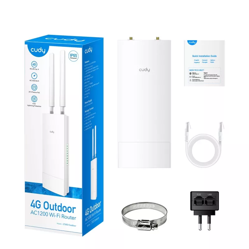 Router bezprzewodowy Cudy LT500 Fast Ethernet Dual-band (2,4 GHz / 5 GHz) 4G Biały