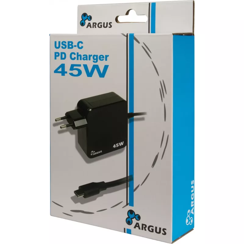 Ładowarka Inter-Tech PD-2045 Uniwersalna Czarna AC do użytku wewnętrznego 20V USB-C