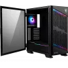 MSI MPG VELOX 100P AIRFLOW obudowa komputerowa Midi Tower do gier 'Czarna, 3 wentylatory 120 mm + 1 wentylator 120 mm ARGB, pasek LED ARGB, USB Typ-C, 1 szkło hartowane, środkowa, E-ATX, ATX, mATX, mini-ITX'