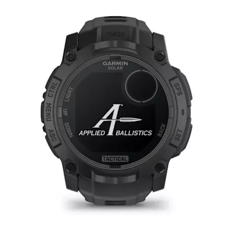 Smartwatch GARMIN Instinct — 45 mm, 3,05 cm (1,2 cala) AMOLED 390×390 ekran dotykowy, 4 GB, GPS, silikonowy pasek czarny, 53 g