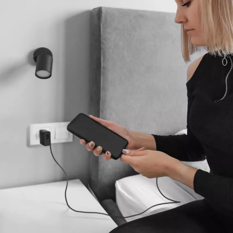 Qoltec 52380 Super Quick PD Charger | 1xUSB-C | 1xUSB | 65W | 5-20V | 1.5-3.25A | Czarny