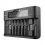 Ładowarka do akumulatorów everActive UC-800 AC 12V 3A — do LiFePO4/LiPo/NiMH, obsługuje AA/AAA/9V, do 10 akumulatorów, wejście 12 V, wbudowany wyświetlacz, czarna