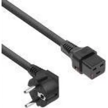 ACT Powercord CEE 7/7 męski (kątowy) - C19 IEC Lock czarny 2 m, EL262S