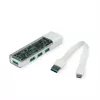 ROLINE mobilny hub USB 3.2 Gen 1, 4-portowy, kabel połączeniowy Type A+C