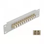 Patch panel światłowodowy DeLOCK 10 cali 12 portów LC Duplex bezowy 1U szary