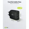 USB-C Dual-Fast Charger, PD, GaN, 65 W (czarny, 1x USB-C, 1x USB-A, Power Delivery)