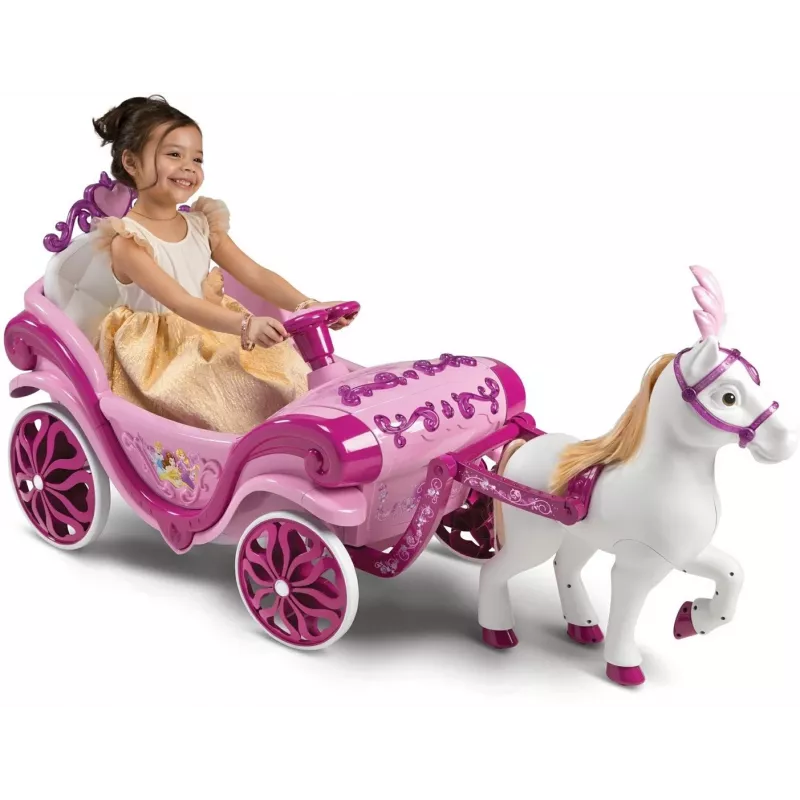 Huffy Elektryczny powóz Disney Princess z koniem 6 V różowy