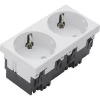 HAGER ESR2339010 Gniazdo Schuko 2-krotne Rastec 33G rw (ESR2339010)