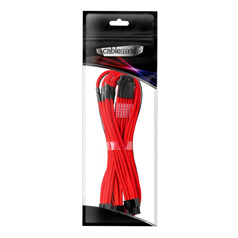 Kabel CableMod RT-Series PRO ModMesh 12VHPWR do 3x PCI-e dla ASUS/Seasonic - 60 cm, czerwony