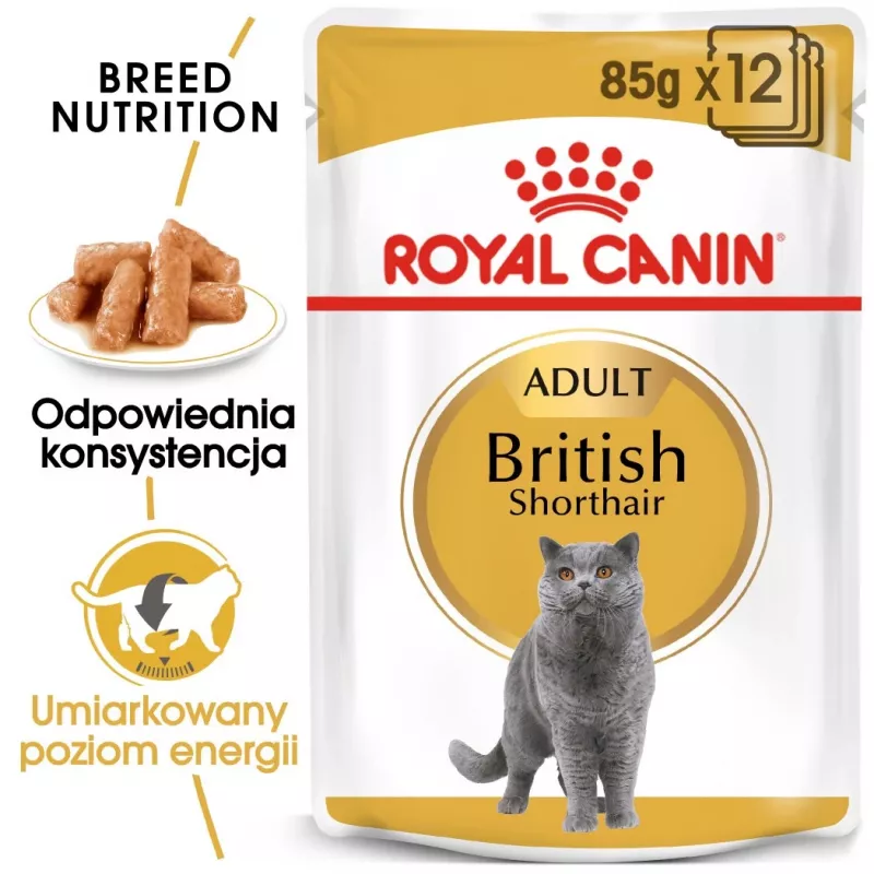 Mokra karma dla kota Royal Canin British Shorthair Adult saszetka 85 g, drób, ROYAL CANIN Feline Breed Nutrition