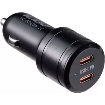 VOLTCRAFT VC-PD40W-2C VC-13431420 ładowarka samochodowa USB prąd wyjściowy (maks.) 3 A 2 x USB-C® USB Power Delivery (USB-PD) (VC-13431420)