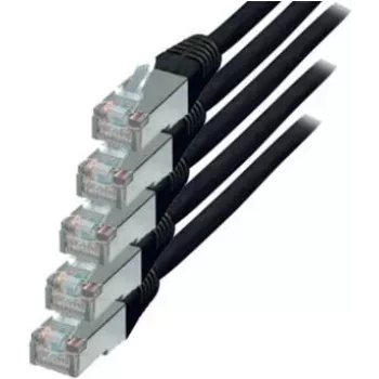 Kabel sieciowy S/CONN Kat.6 S/FTP 0,25 m Czarny