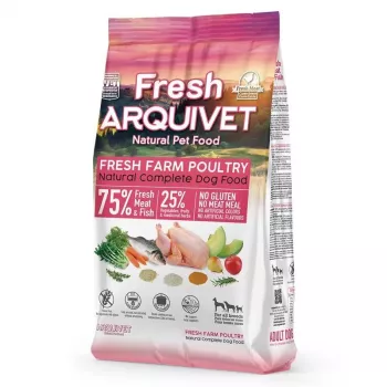 Sucha karma dla psów ARQUIVET Fresh Chicken and Oceanic Fish 10 kg — psy dorosłe, 27% białka, 17% tłuszczu, 20% wilgotności, worek