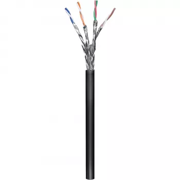 Wentronic goobay - Kabel w zwoju - 100,0m - SFTP, PiMF - CAT 6 - linka - czarny (57195)
