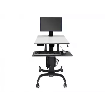 Ergotron WorkFit-C - Jednoosobowa stacja robocza do pracy na siedząco i stojąco - Wózek multimedialny - Czarny - Szary - 7,3 kg - 61 cm (24 cale) - 75 x 75, 100 x 100 mm - 360°
