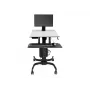 Ergotron WorkFit-C - Jednoosobowa stacja robocza do pracy na siedząco i stojąco - Wózek multimedialny - Czarny - Szary - 7,3 kg - 61 cm (24 cale) - 75 x 75, 100 x 100 mm - 360°