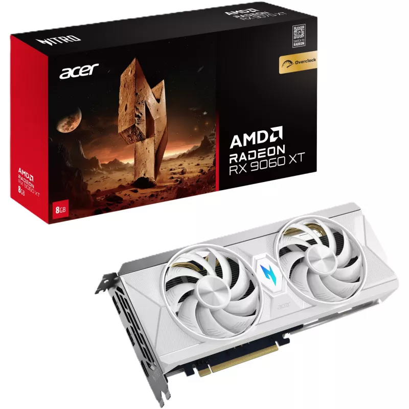 Karta graficzna Acer Nitro Radeon RX 9060 XT OC 8GB GDDR6 biała edycja