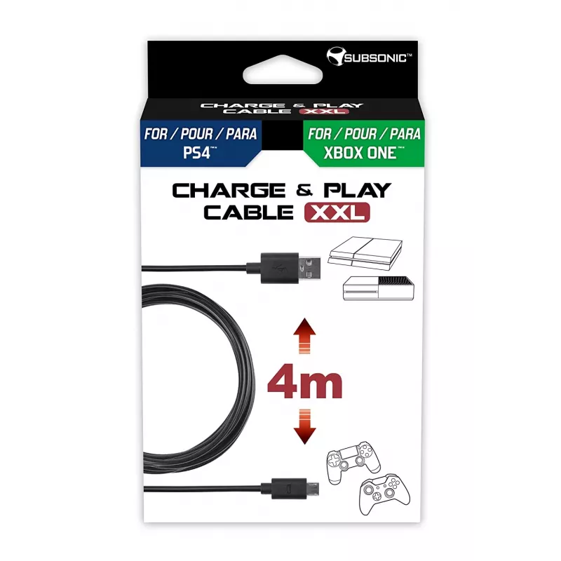 Kabel USB Subsonic SA5355 4m USB 2.0 A na Micro-USB A Czarny