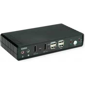 Przełącznik KVM ROLINE Dual Head 1U-2PCs HDMI 4K60 - Przełącznik KVM (14.01.3047)