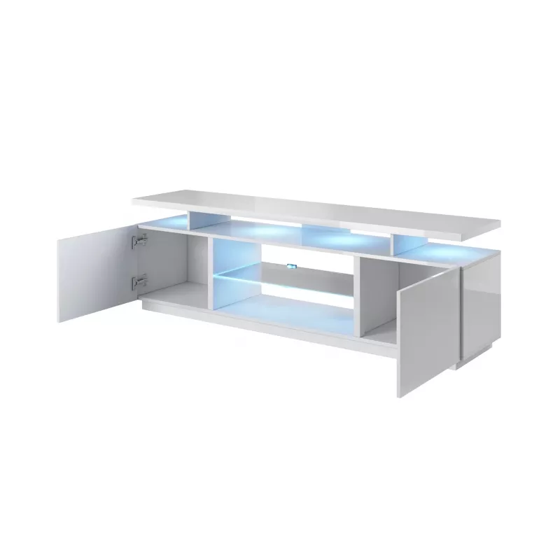 szafka RTV EVA 180x40x56 biały/biały połysk
