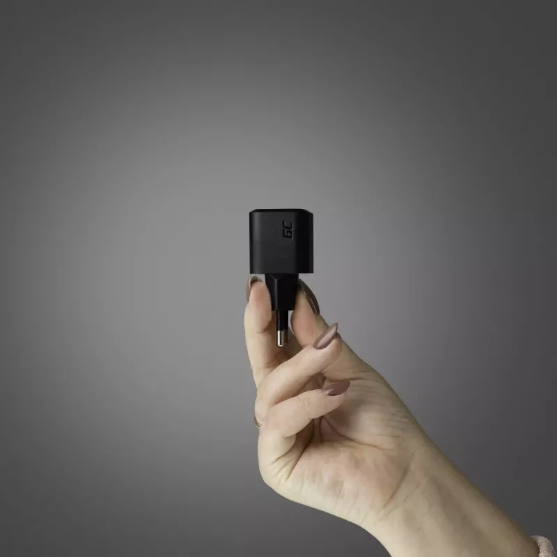 Ładowarka do urządzeń mobilnych zielony Cell CHARGC06, USB-C 33W, Quick Charge 3.0, wejście AC 100–240V, czarna