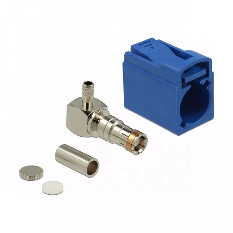Złącze koncentryczne DELOCK 89715 — FAKRA C męskie, 90° kątowe, 13,8×21,5×9,5 mm