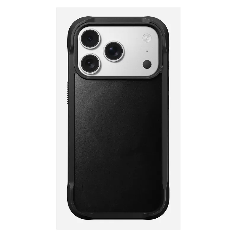 Pokrowiec na telefon Nomad Rugged Leather etui do Apple iPhone 17 Pro, skóra/TPU/PC/aluminium, pasuje do ekranów 16 cm (6,3 cala), czarny