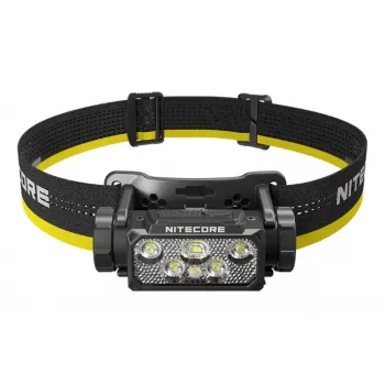 Latarka czołowa Nitecore HC60 UHE z baterią 4000 mAh, 6 diodami LED, wodoodporna, wstrząsoodporna, czarno-żółta